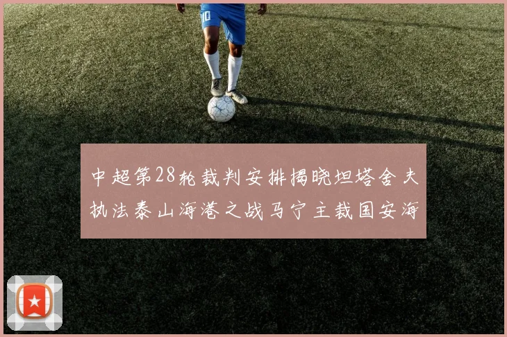 中超第28轮裁判安排揭晓坦塔舍夫执法泰山海港之战马宁主裁国安海牛对决